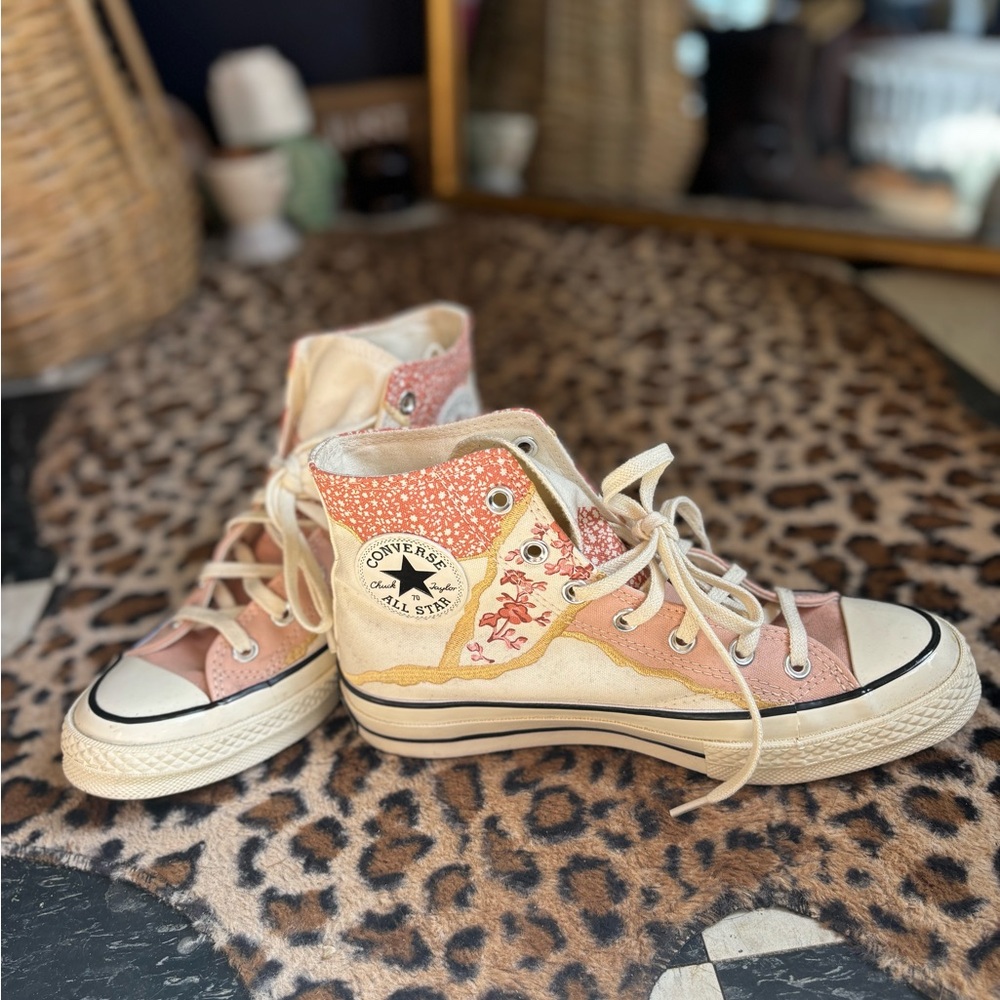 Converse All Star Pink Floral High Tops Boho